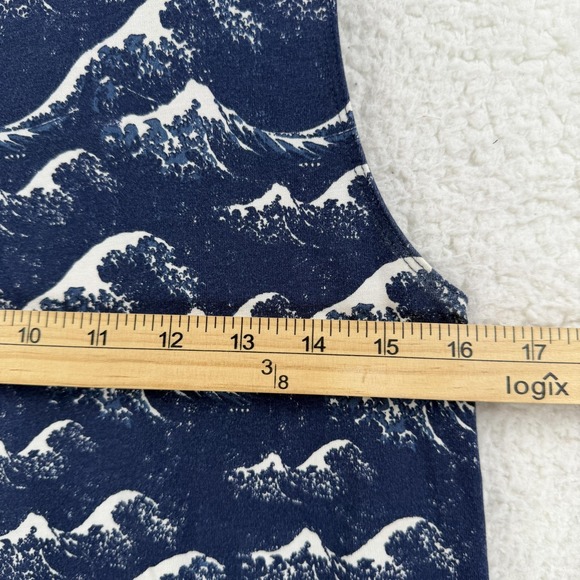 Uniqlo UT Dress Womens Small Blue Great Wave Maxi Sleeveless Tank Mfa Boston Art - Picture 7 of 9
